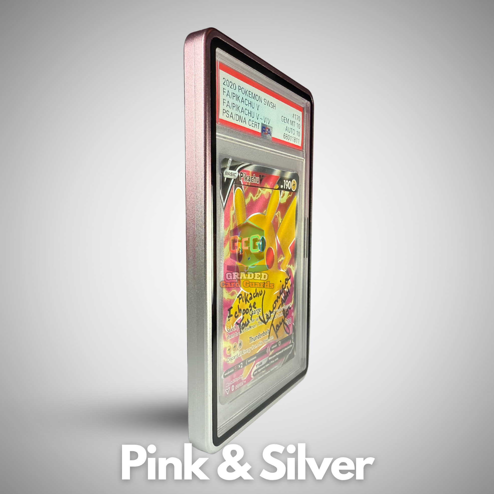 Alpha Series Guard (Pink & Silver) – Graded Card Guards